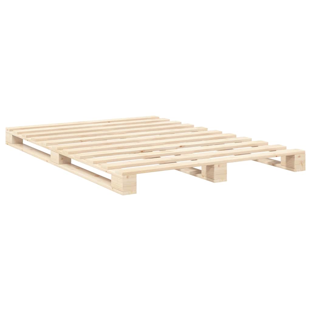 Vidaxl Bed Frame with Headboard, 140X200 Cm, Solid Pine Wood