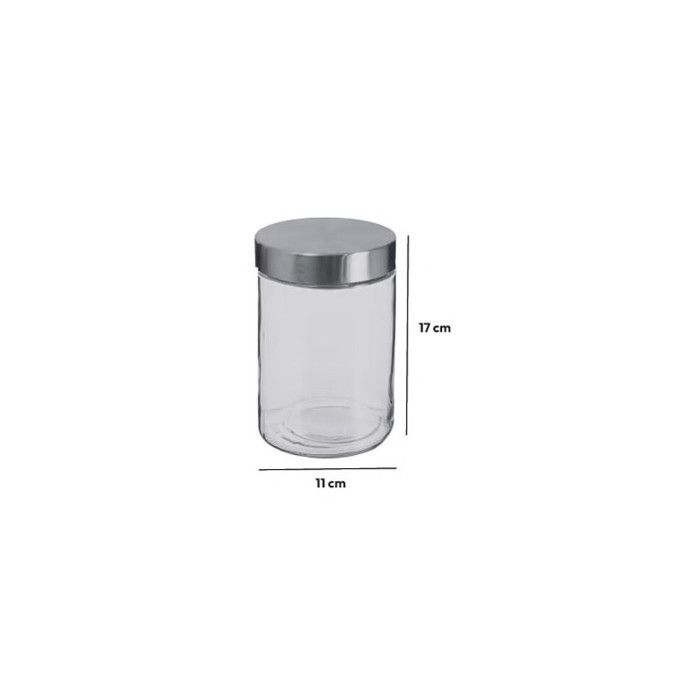 1.2 Liter Glass and Stainless Steel Storage Jars with Airtight Lid Atmosphera