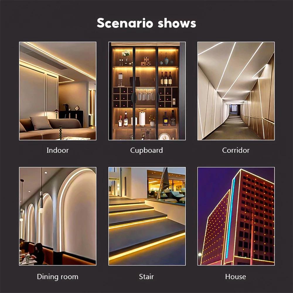 220v Led Strip Lights Waterproof 1m/3m/5m/10m Cob Tape Lights Outdoor Decoration Flexible Neon Strip