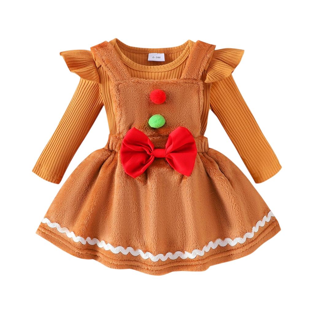 Infant Toddler Long-Sleeve Romper & Skirt Set