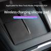 For Tesla Model 3 Highland 2024 Wireless Charging Pad Silicone Dust-Proof Central Control Charger Mat Car Interior Accessories