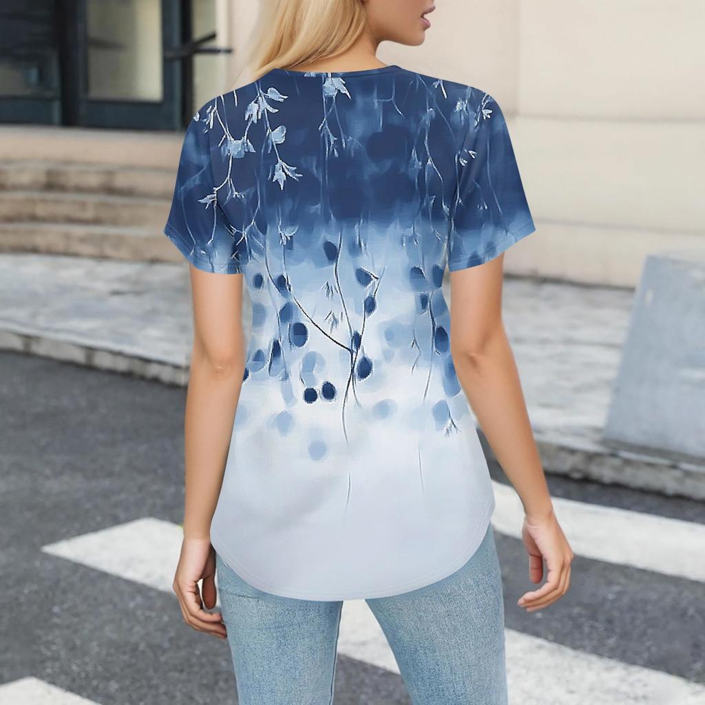 Women's V-neck Fashion Casual Printed Tops And Protective Workwear