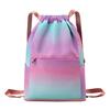 Drawstring Gym Backpack Waterproof Gradient Color Basketball Bag Foldable Sports Backpack for Men Women Soccer Training Swimmers