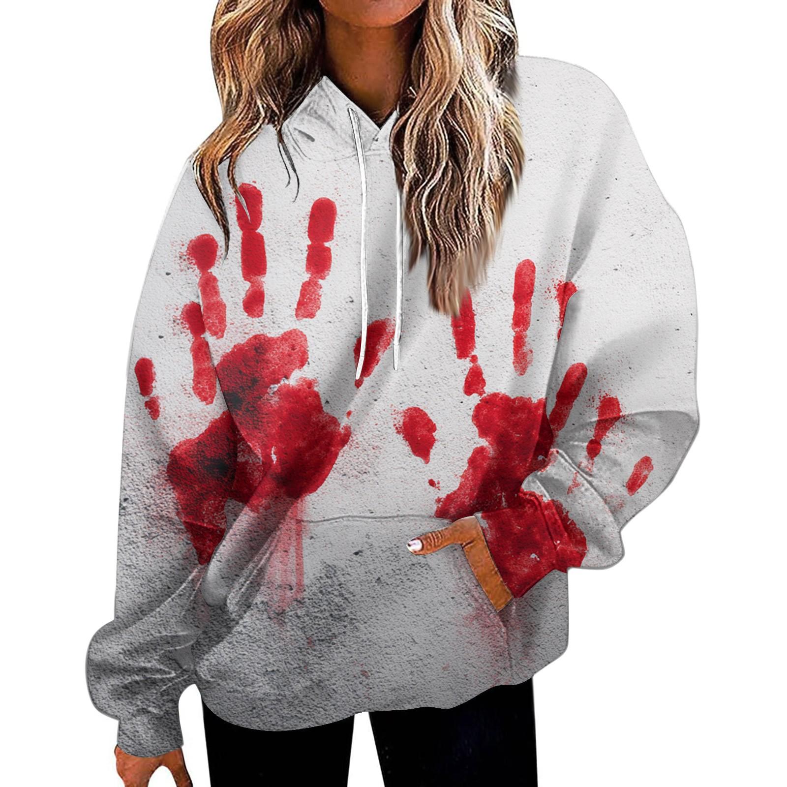 

Женская модная толстовка с принтом, повседневная толстовка с капюшоном и карманами L