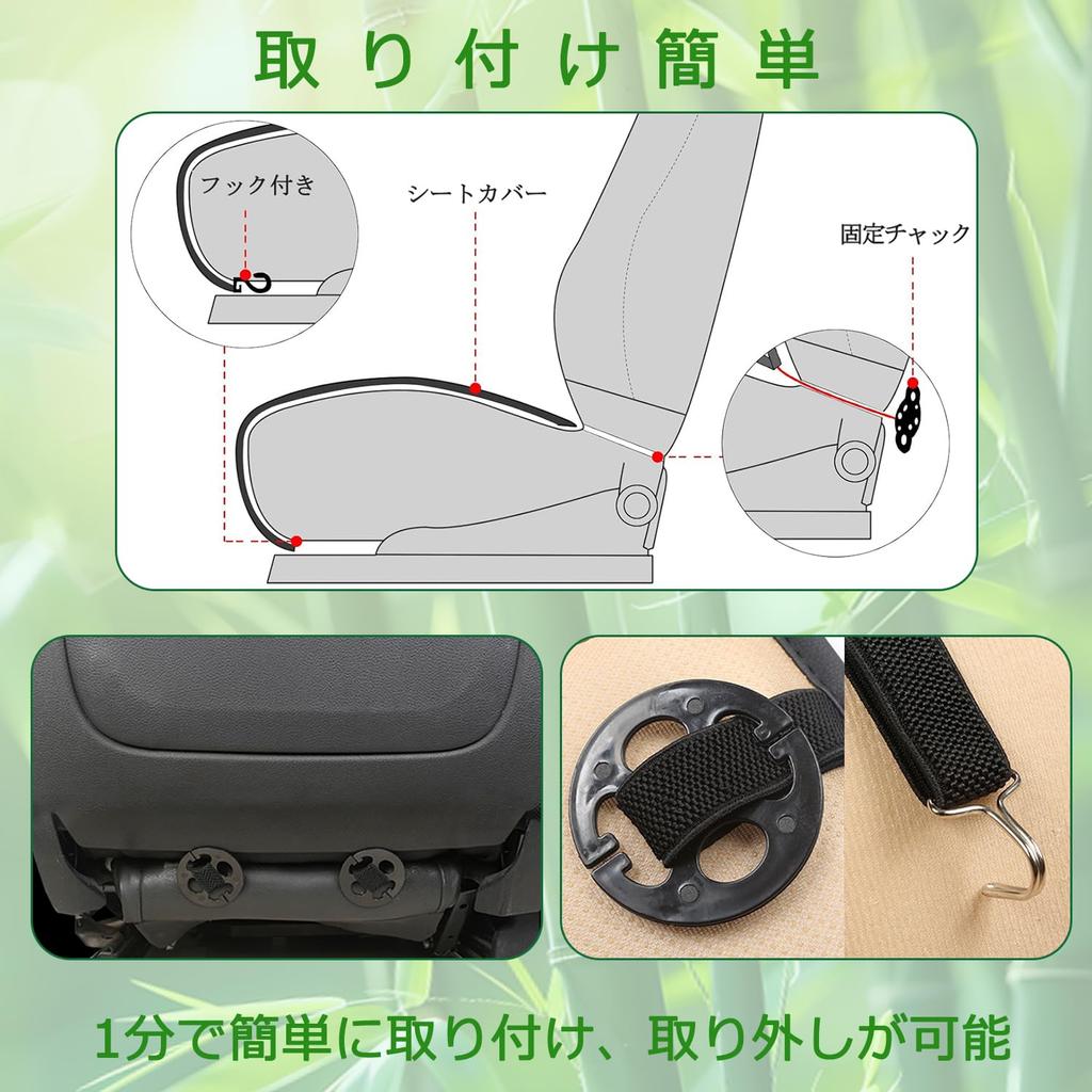 Waterproof Car Seat Covers for Kei Premium PU Universal Fit for Driver and Passenger Seats Type Cars, Leather, Breathable, Non-Slip, (Black, B)