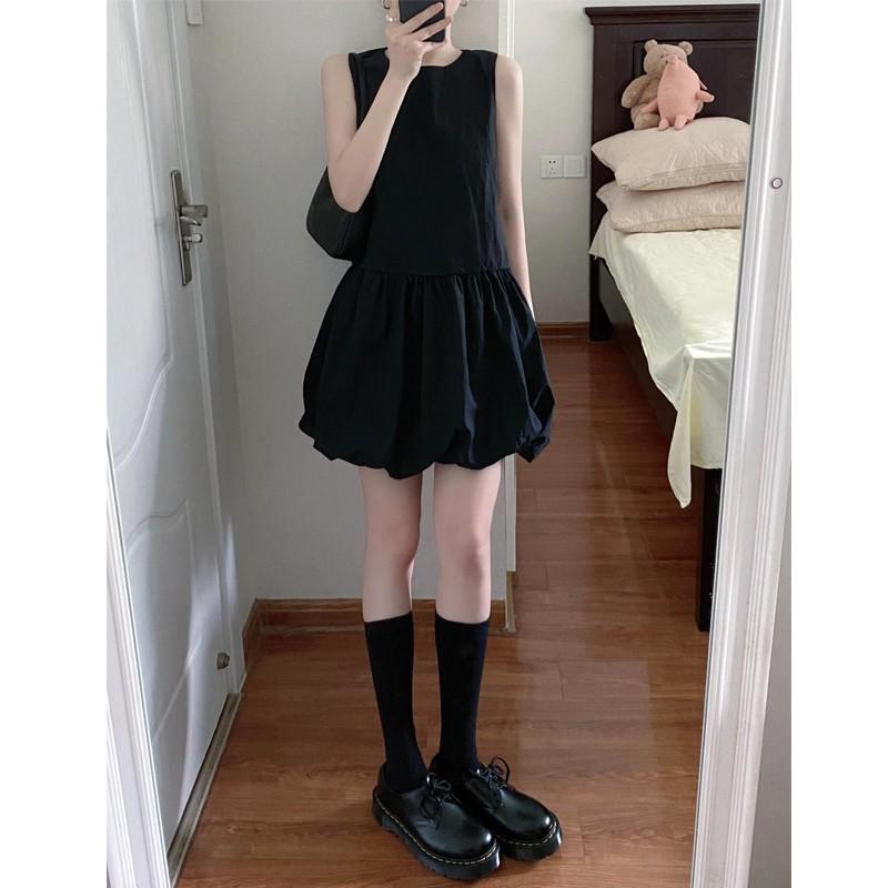 

Korean white sleeveless vest dress women s summer gentle wind temperament skirt small loose bud short skirt XL