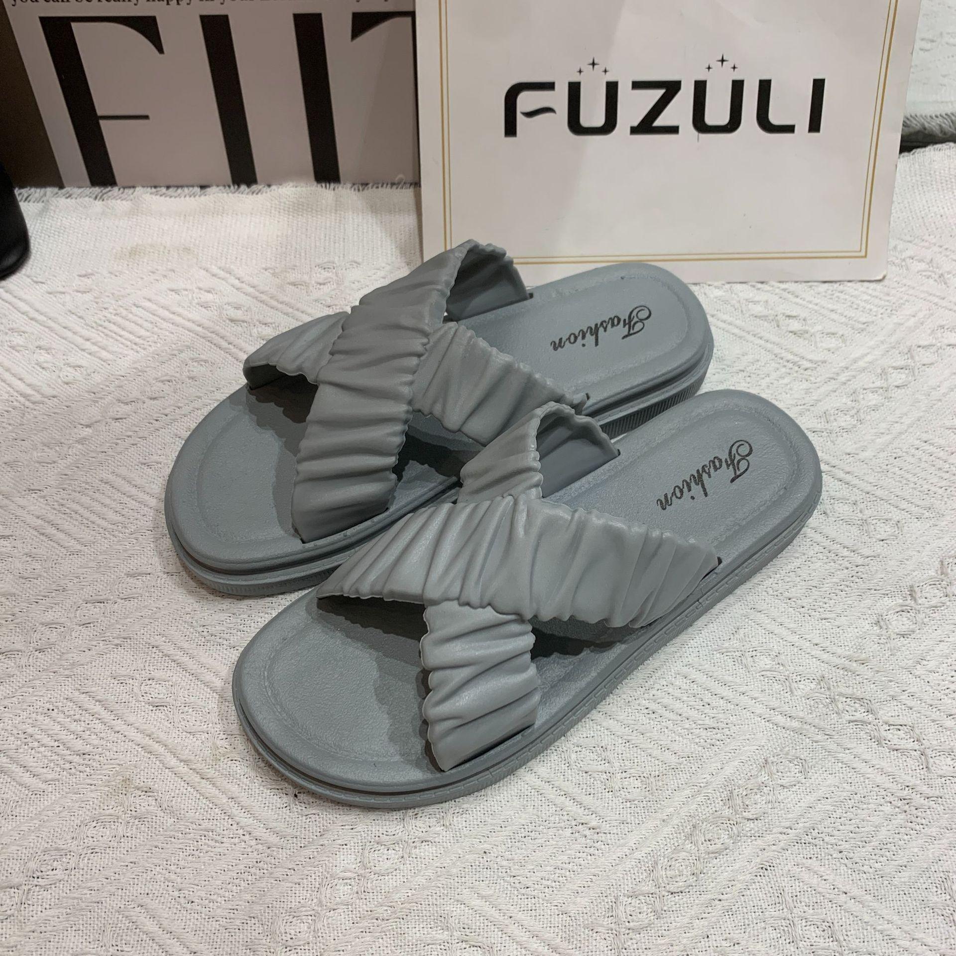 

Cross-strap flat sandals women s summer wear new fashion casual home indoor comfortable beach slippers 40