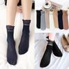 1 Pair Women'S Summer Ruffled Nylon Socks Transparent Stripes Lace Short - Breathable Ultra-Thin Elastic Non-Slip Sexy Stockings