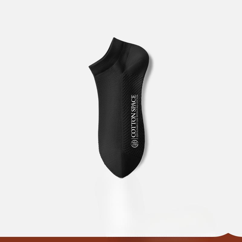 Women's Summer Thin Cotton Sweat Absorbing Mesh Student Boneless Boat Socks