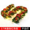 9FT Christmas Garland with Lights - Pre-Lit Artificial Green Christmas Garland for Stair Railings Mantle Decorations with Red Flowers, Berry Clusters