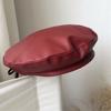 Internet Celebrity Ins Flat Top Beret Women's Korean Version Autumn and Winter Versatile PU Leather Painter Hat Pumpkin Hat