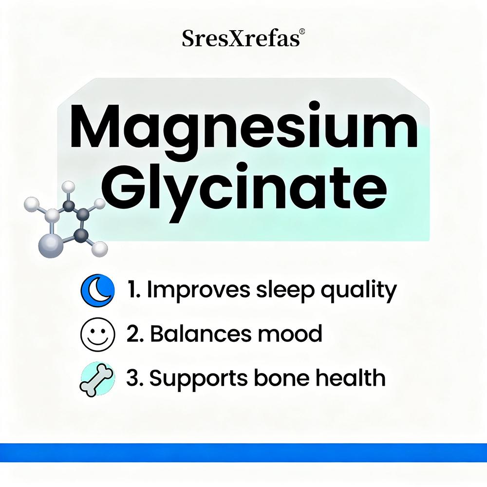 Glicinato di Magnesio 500 mg Integratore Alimentare, 120 Capsule per Flacone