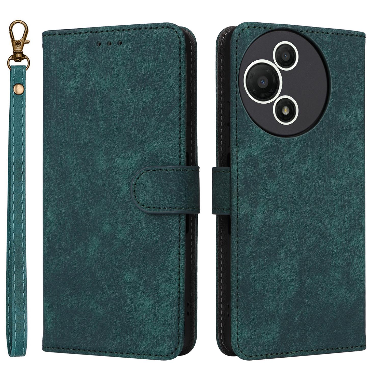 

For TCL 60 SE NxtPaper 5G Case Wallet RFID Blocking PU Leather Phone Cover Stand with Strap Green