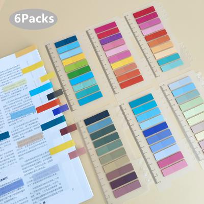 6Packs/Set Transparente Haftnotizen Selbstklebende Lesezeichen Anmerkungen Lesebuch Klare Lasche Kawaii Niedliche Schreibwaren