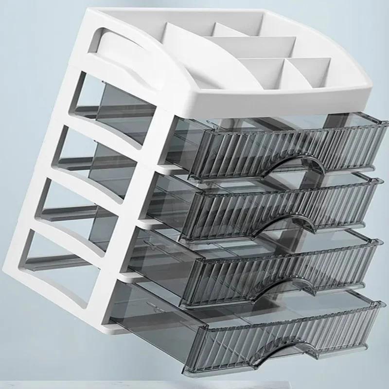 New cosmetic storage box desktop transparent drawer finishing box dressing table multi-functional partition storage rack