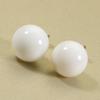White coral round undyed earrings, gold-filled, beads,