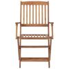 Folding Garden Chairs 8 pcs with Cushions Solid Acacia Wood