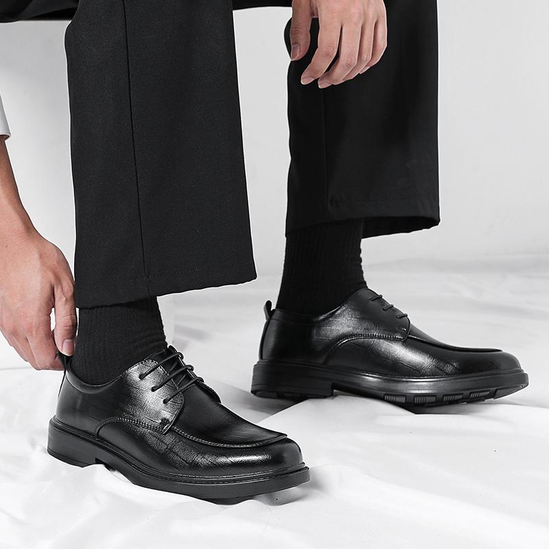 Black Classic Men's Leather Shoes Luxury Design Casual Style Work or Daily Business Office Party Dress Up Groom Wedding Shoes