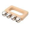 Dance Hand Bell Wooden Rectangle Handle Metal Jingle Bells Portable Percussion for Performance