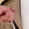 Golden Zircon Lace Open Ring - Elegant and Modern Index Finger Jewelry