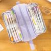 Kawaii Double-layer Pencil Case Multifunctional Stationery Box Cosmetic Bag Storage Bag Student Supplies Stationery