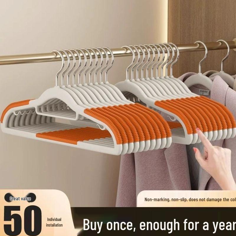 Non-Slip, Non-Marking Drying Rack Hangers - 80 Pack, Short-Neck, Anti-Shoulder Angle Hangers for Clothing