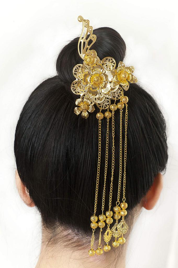 Donalee Kanzashi Hair Asian Set of Ornaments, Style, 2, Women's (Red)