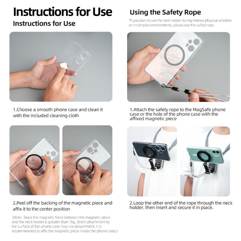 Versatile Magnetic Neck Hanging Holder Bracket Lazy Phone Video Shoot Accessories Compatible for Action Camera Shooting