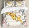 Cartoon Giraffe Duvet Cover King Queen Tropical Animals Bedding Set for Kids Boys Girls Lovely Wildlife Polyester Quilt Cover