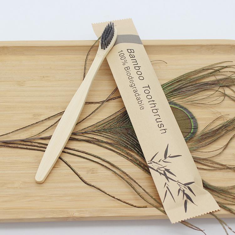 Bamboo Toothbrush Natual Color Individual Package Multiple Color Bristles High Quality Dental Clinic Eco Friendly Material