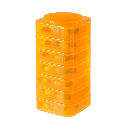 

7PCS Pill Box Organizer Small Compact Modular Design Detachable High-visibility Color Container for Medication And Supplements темно-оранжевого