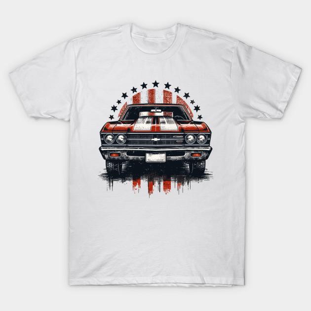 

Men Black Print T-shirt Chevrolet Chevelle No-Cut Transfer Paper Print Cotton Tshirt L