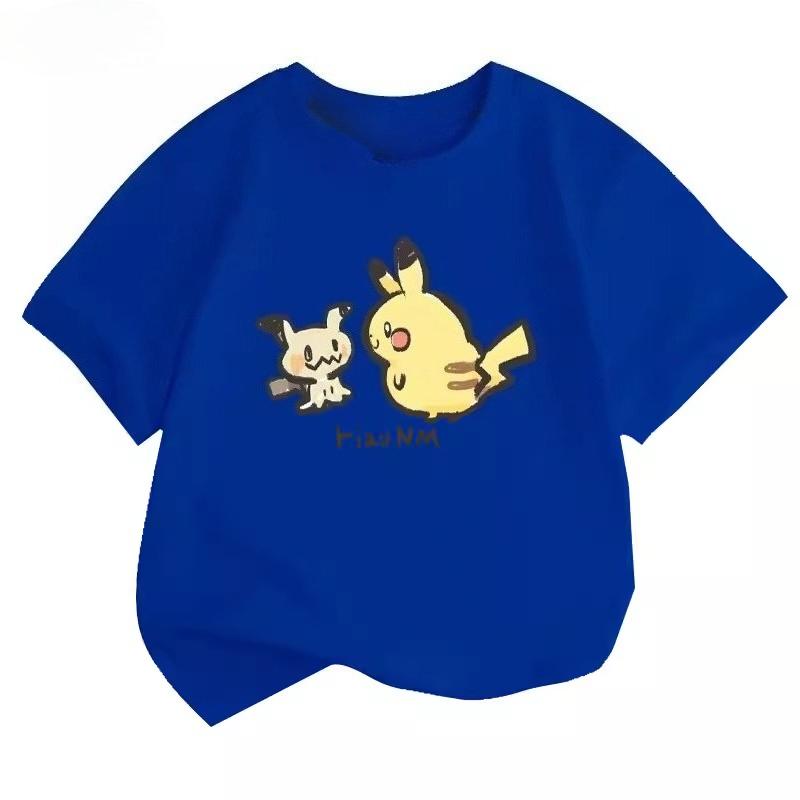 Potdemiel Summer New Pikachu Children's T-Shirt, Comfortable and Breathable