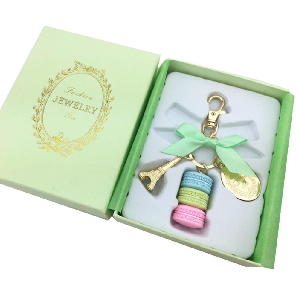 

Zinc Zinc Alloy Bowknot Eiffel Tower Key Chains Bag Charm Macaron Key Ring Macaron Cake Pendant Car Key Ring зелёный