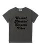 CARGOBROS FOR WOMAN Dot See-Through Long Sleeve Layered Casual Short Sleeve Tee Set (Black/Charcoal)