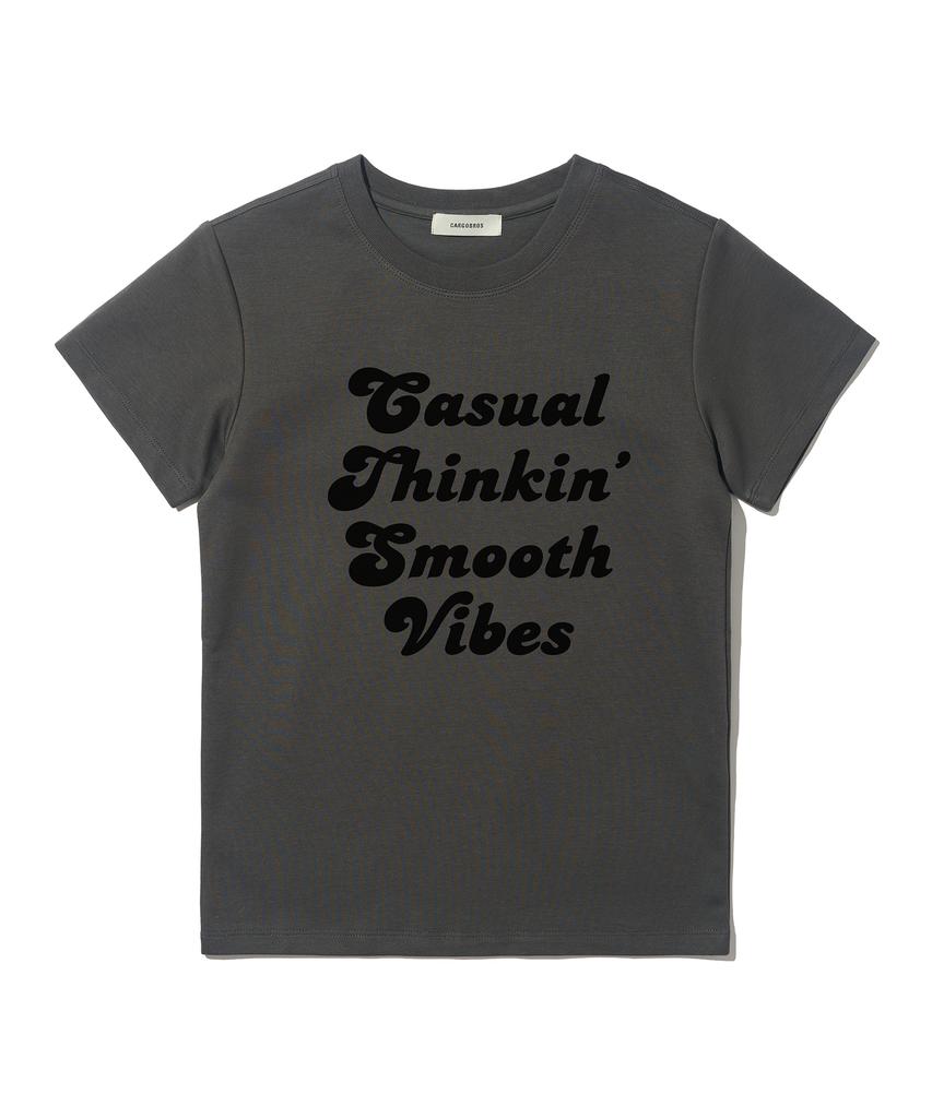 CARGOBROS FOR WOMAN Dot See-Through Long Sleeve Layered Casual Short Sleeve Tee Set (Black/Charcoal)