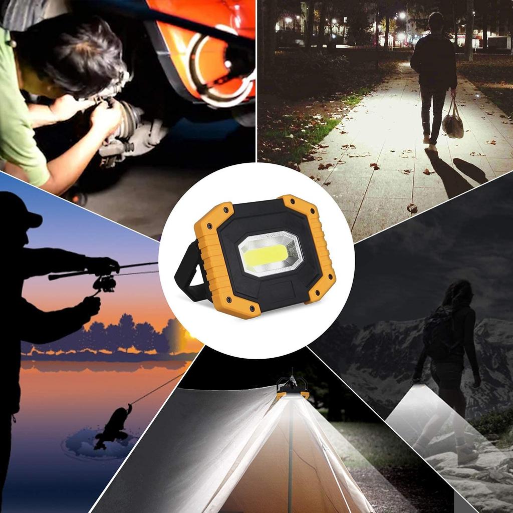 COB 30W LED Work Light Rechargeable Waterproof Flood Lights for Outdoor Camping Hiking Emergency Car Repairing Job Site Lights
