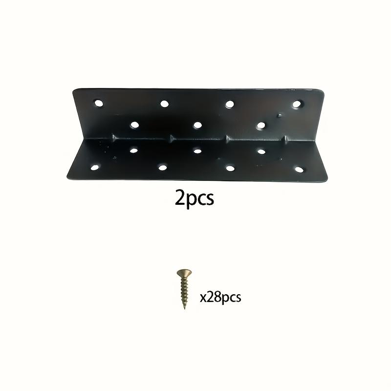 

2pcs Heavy-Duty 90-Degree Right Angle Brackets, Black Bed Fixing Angle Iron, Universal RV and Kitchen Furniture Connectors