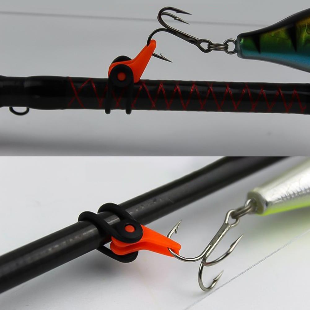For Fishing Rod with Silicone Ring Plastic Lure Hook Fixer Portable Fishing Accessory 10PCS Hook Keeper