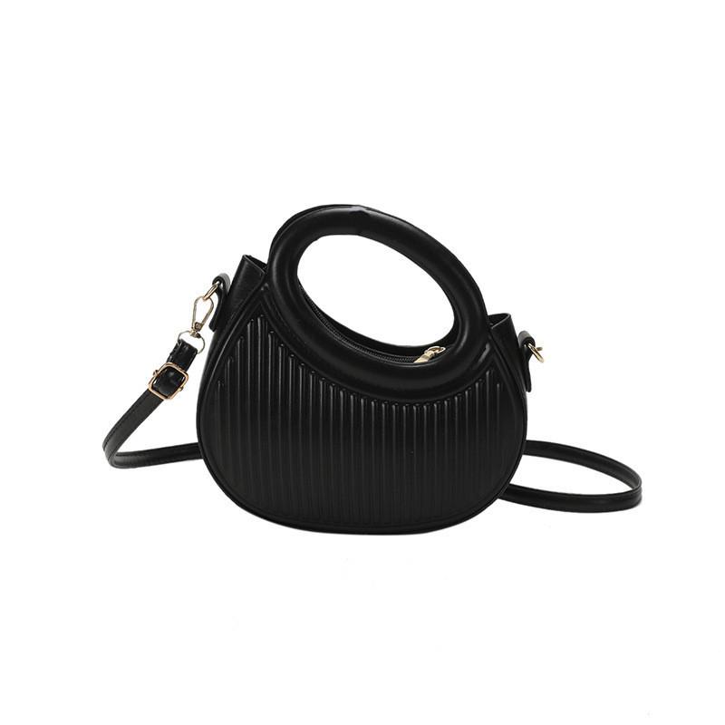 Fashionable Mid-size Round Shoulder Bag For Women In Street Style With Stylish Stitching