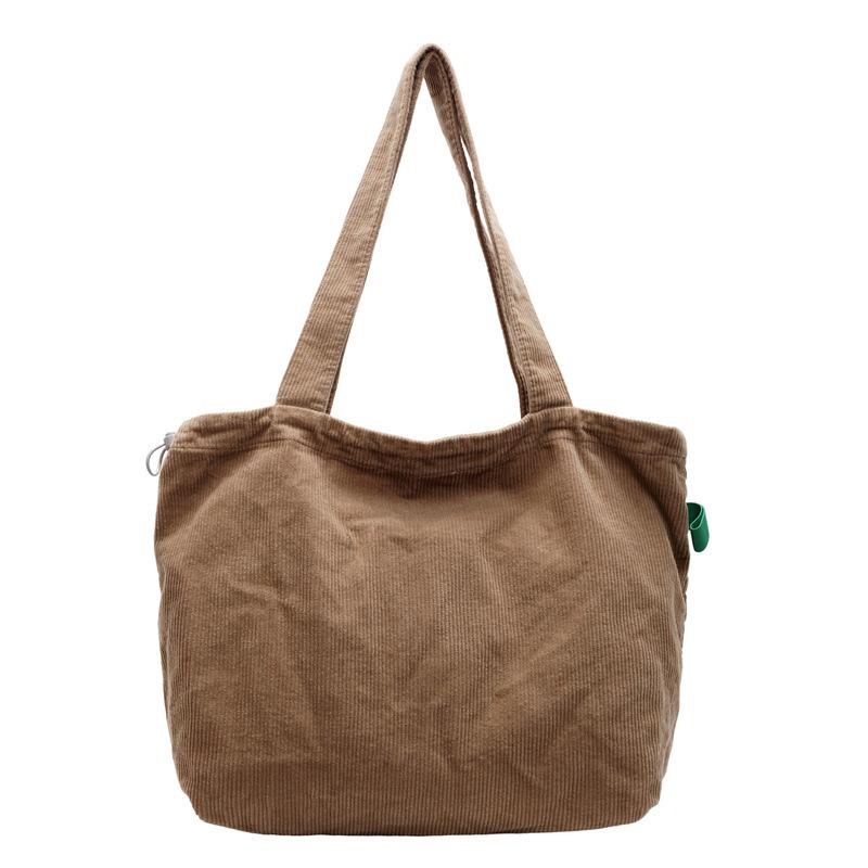 Drawstring Tote Bag Large Capacity Women's Leisure Travel Portable Shopping Bag Commuter Velvet Shoulder Bag Women's Bag