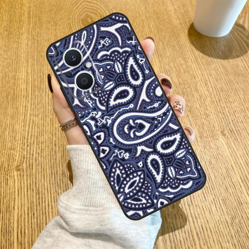 Blue Bandana Paisley Funda For OPPO Reno 12F 11F 13F 14F 8T 8 Lite 10 11 12 13 14 OPPO Find X8 X6 X5 X9 Pro Case