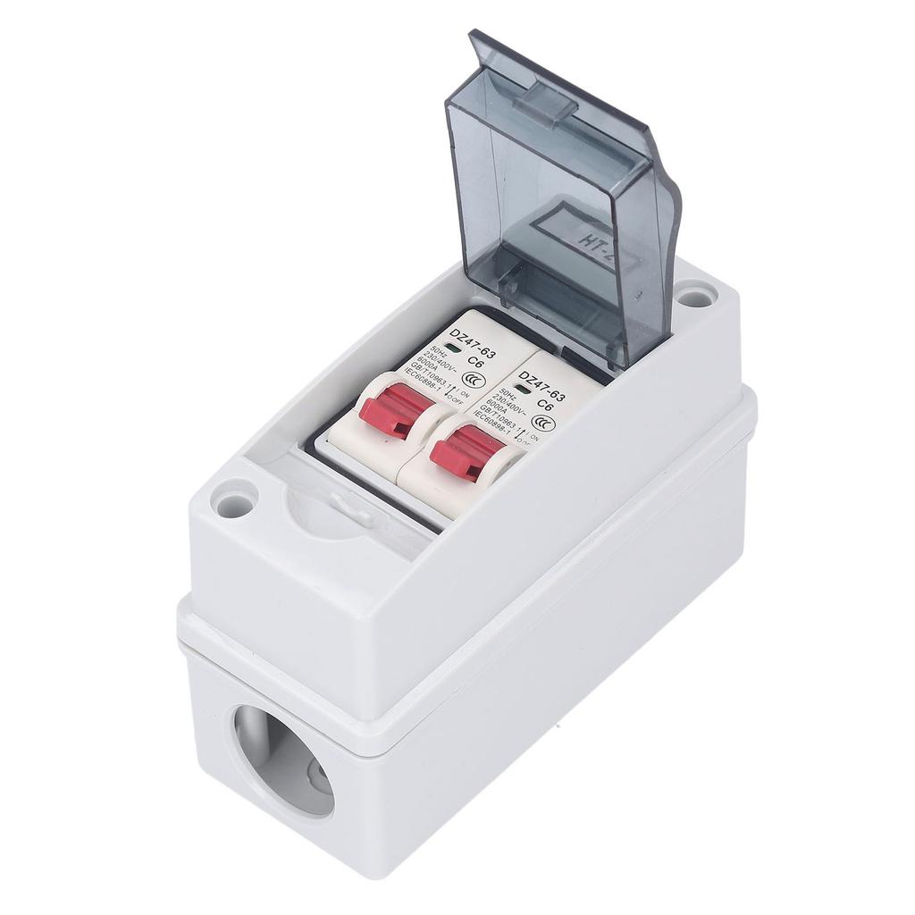 Miniature Circuit Breaker 2 Pole Leakage Circuit Breaker with Waterproof Distribution Box 230 400V