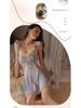 Plus Size Backless Ice Silk Push-Up Camisole Nightgown Robe Set