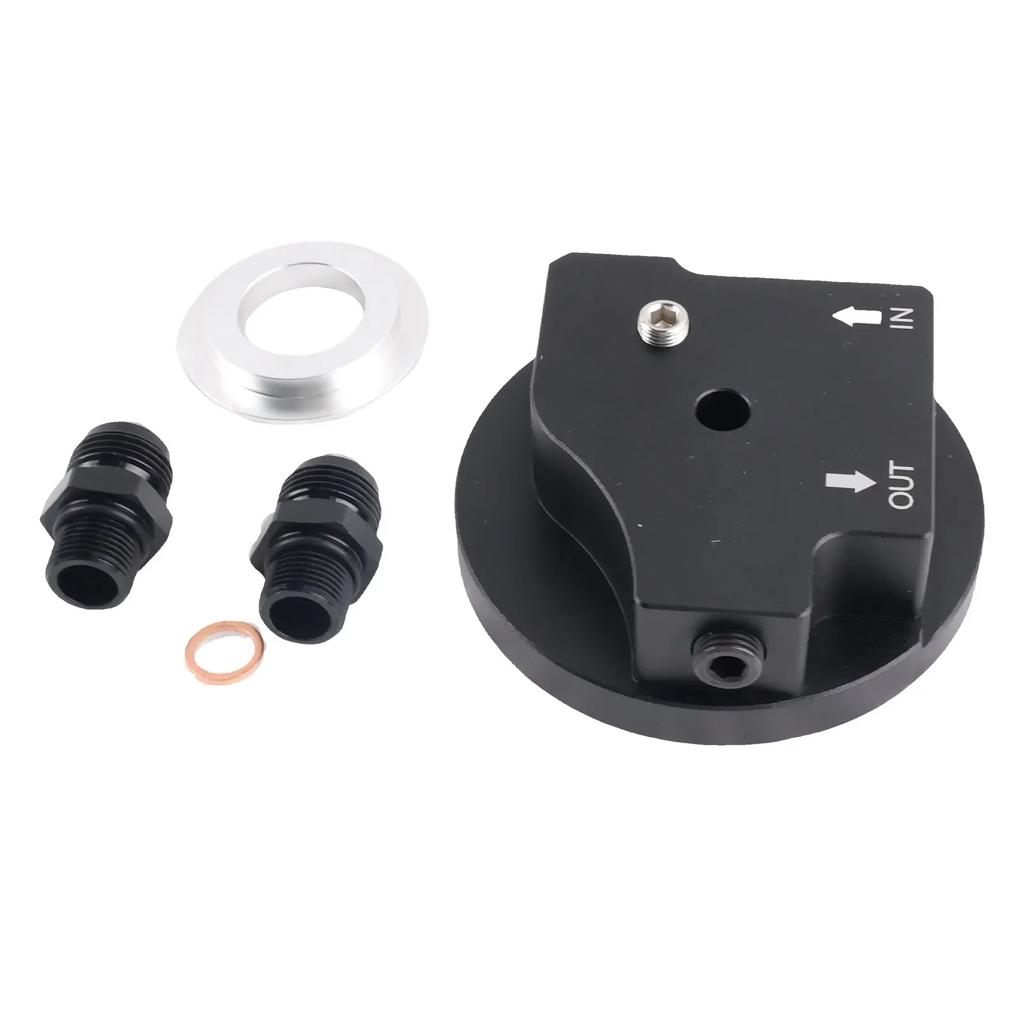 Easy Install Oil Filter Cap With Oil Cooler Fittings for BMW M50 S50 S52 S54 E36 E46 Aluminum Replacement 11421711075