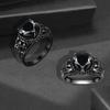 Joyería Gótica Anillos de Calavera Negra Anillos de Motociclista Accesorios de Vampiro Halloween Anillos de Compromiso Góticos para Mujeres Regalos