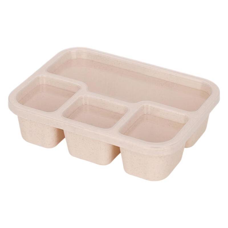 Japanese Style Wheat Straw Divided Lunch Box