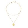 18K Gold Plated Evil Eye Double Layer Necklace with Simple Design
