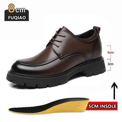 Mode Unsichtbare Bequeme Erhöhte Schuhe für Herren 3/6/8CM Dicke Plattform Echtes Leder Herren Kleiderschuhe Lässiger Elevator Derby Schuh