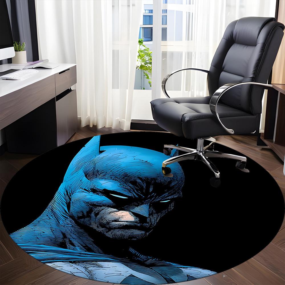 1pz Tappeto Rotondo Ufficio Batman, Sotto Sedie da Ufficio Camera da Letto Soggiorno Arredamento Casa, Decorazione Stanza, Disponibile in Varie Misure